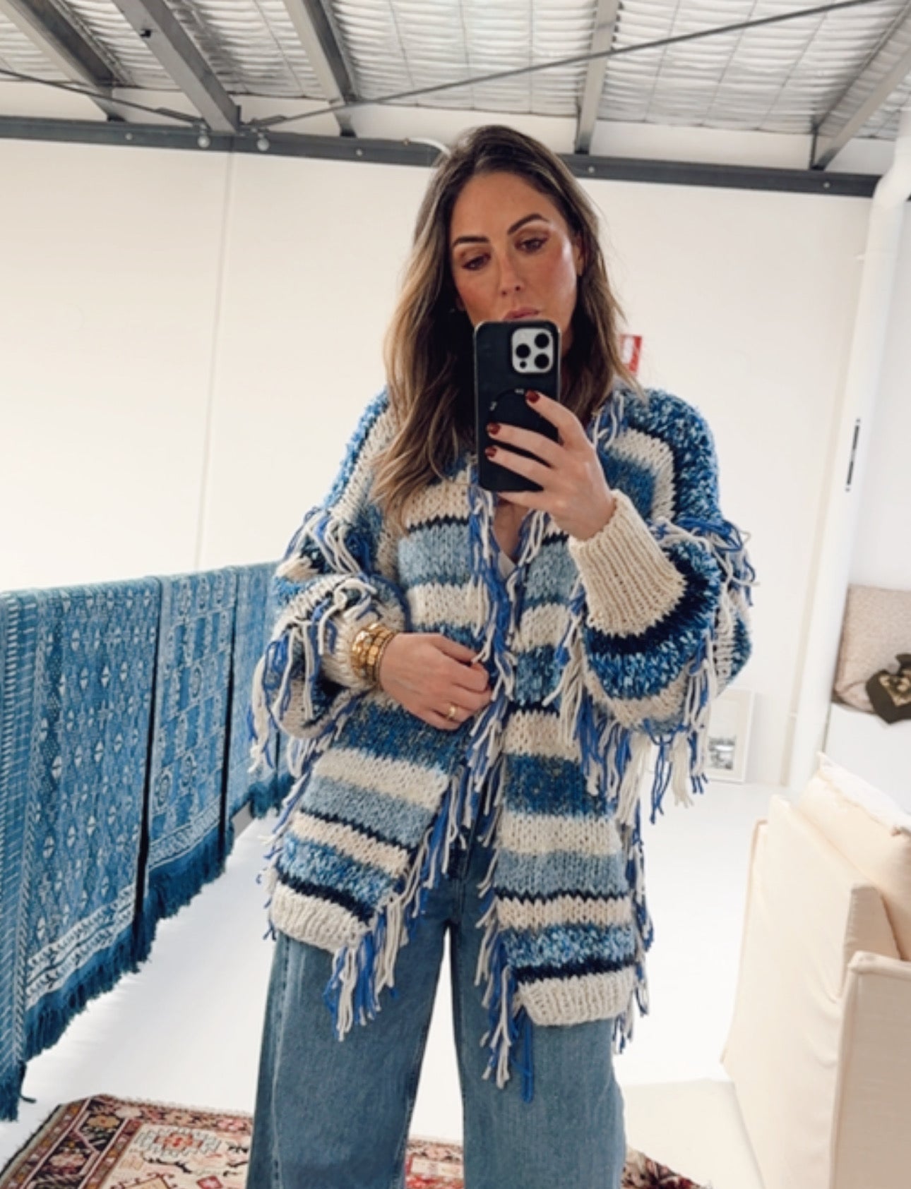 Nadia Dafri Fringe Longer cardigan