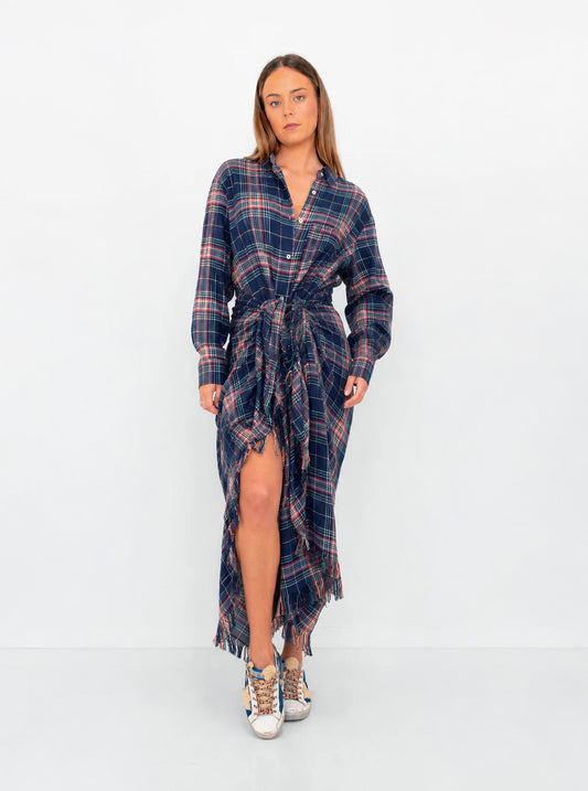 Bowral Check Sarong Shawl Dress