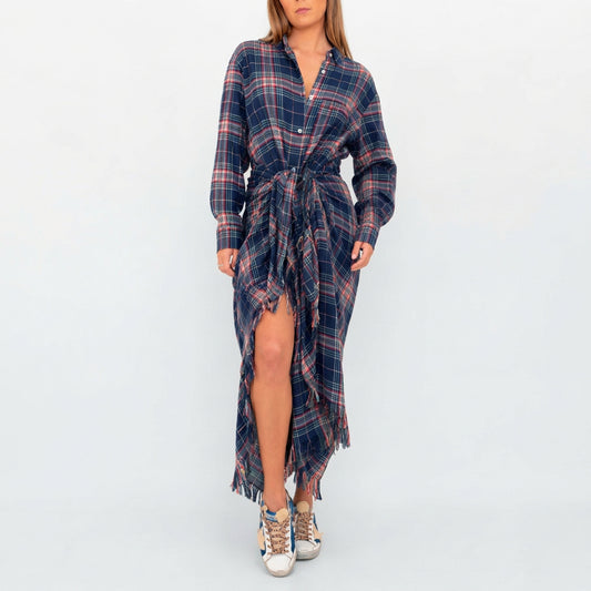 Bowral Check Sarong Shawl Dress — IT'S A FAD. Dress from Noosa, Australia