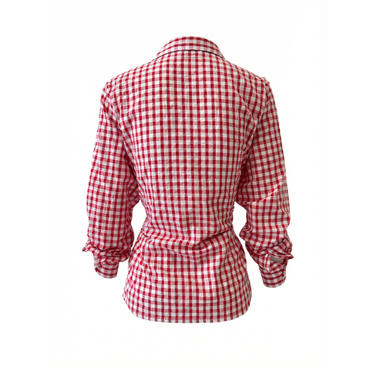Cherry Check Collection Tie Top