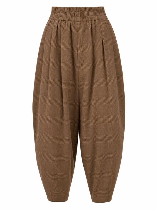 Chocolate Prince of Wales Barrel Pant