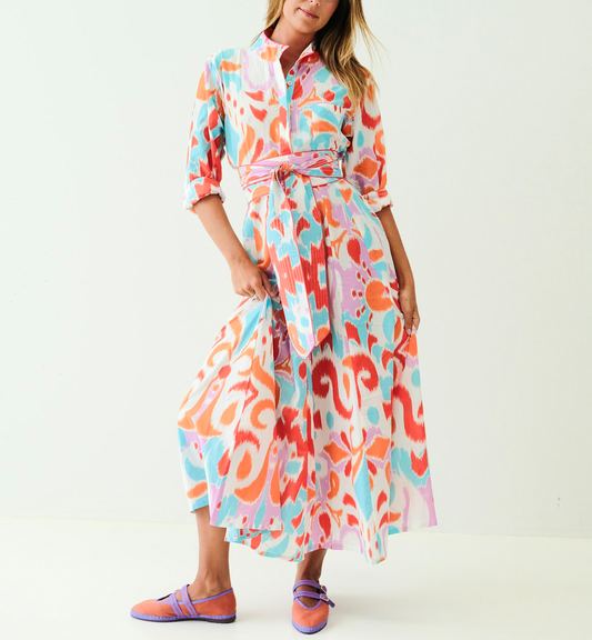 Mermaid Ikat Panel Dress