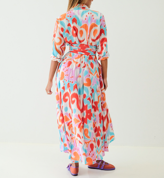 Mermaid Ikat Panel Dress