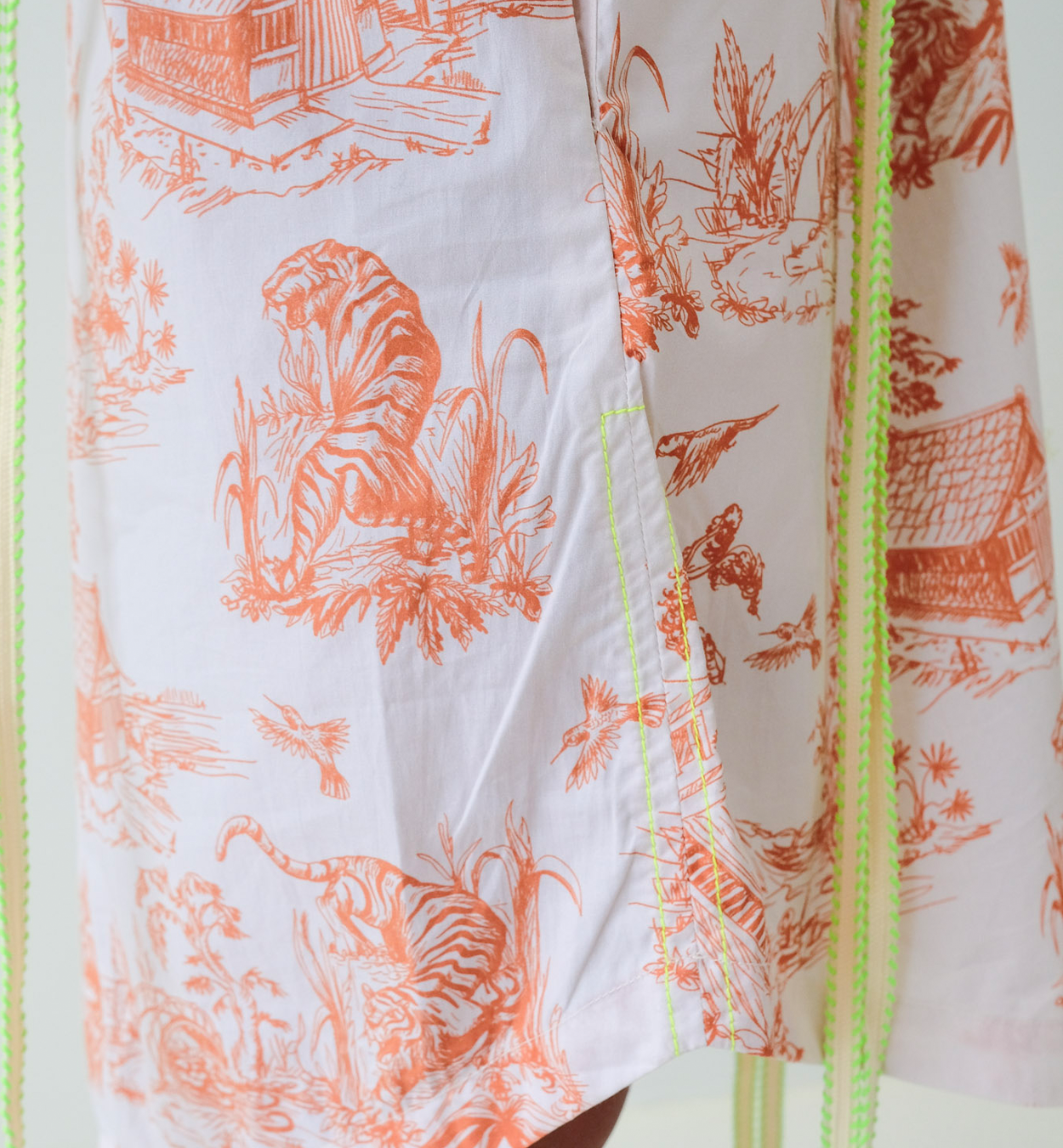 Orange Toile Chinoiserie Butterfly String Dress