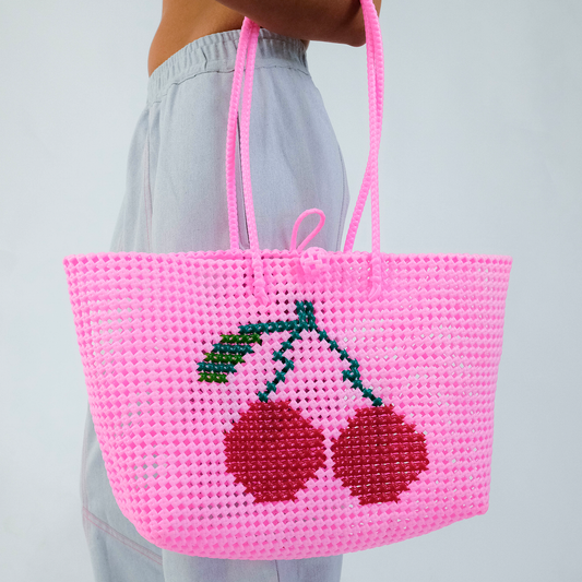 CHERRY Recycled Plastic Knot Tote - LGE