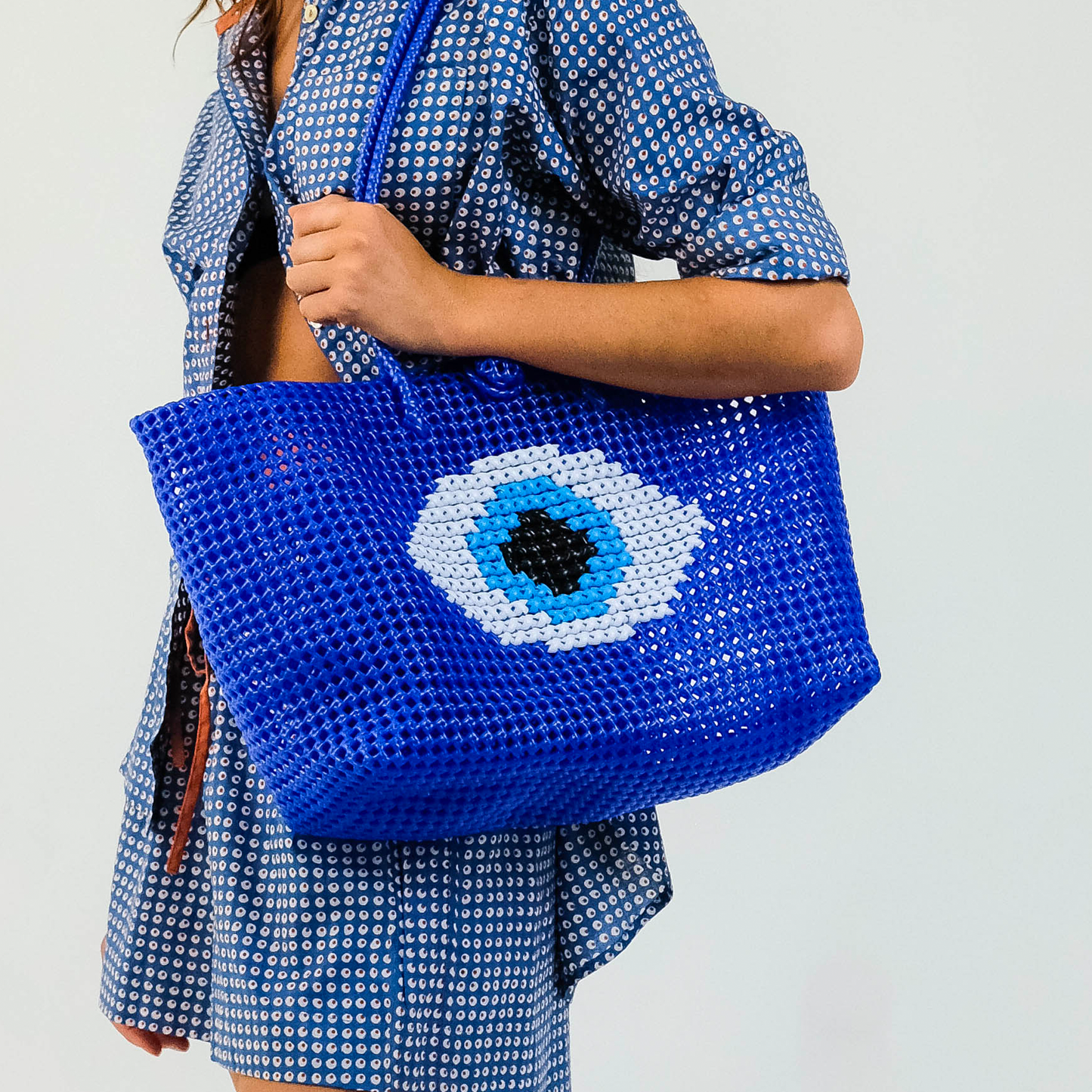 EVIL EYE Recycled Knot Tote - LGE