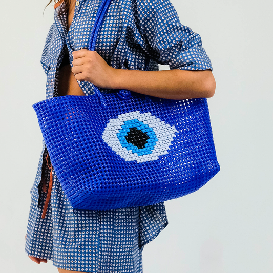 EVIL EYE Recycled Knot Tote - LGE