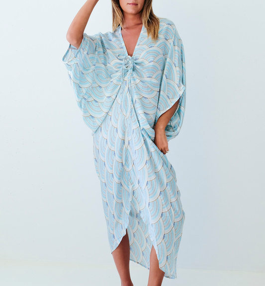 Blue Scallop tile Modal Kaftan