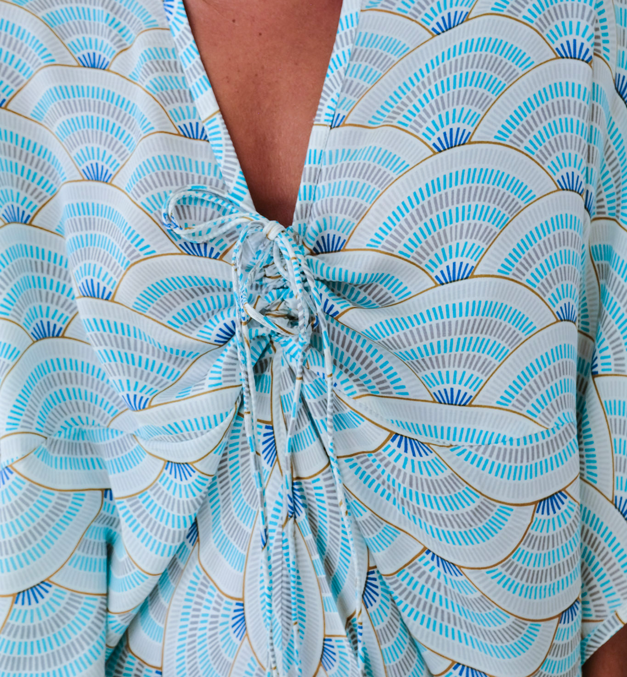 Blue Scallop tile Modal Kaftan