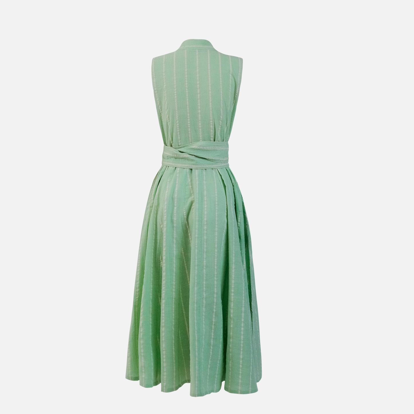 Mint Seersucker Sleeveless Panel Dress
