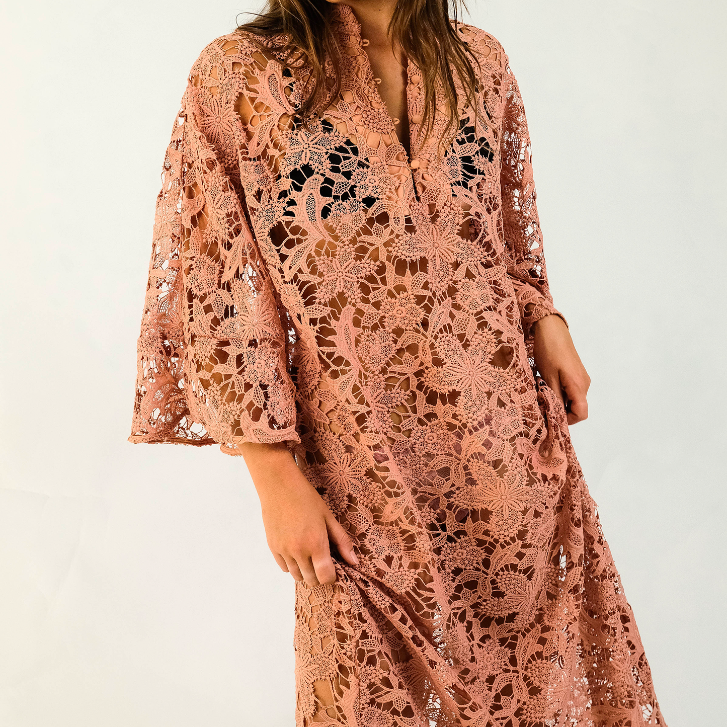Rose Lace Kaftan