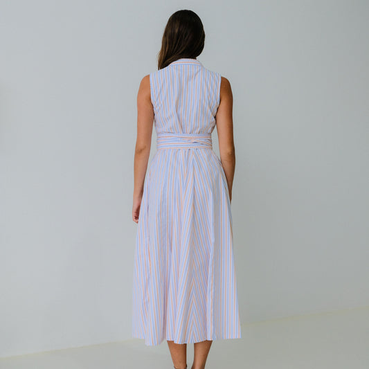 Pastel Tides Sleeveless Panel Dress