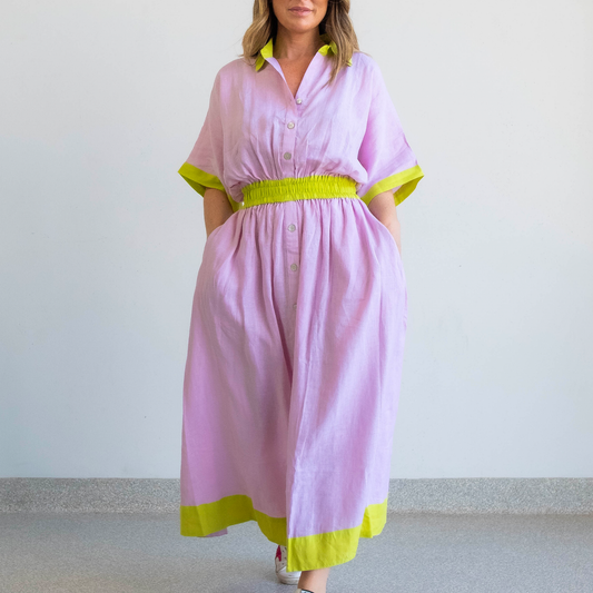 Dolman Long Linen Dress