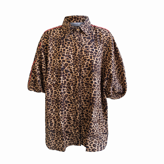 Leopard with Pink Neon Butterfly Shirt