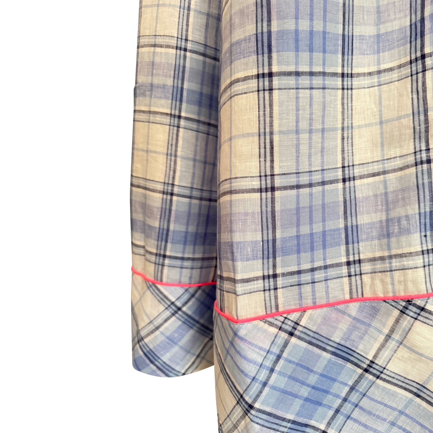 Lisbon Check - Premium Italian Linen Wide Leg Pant