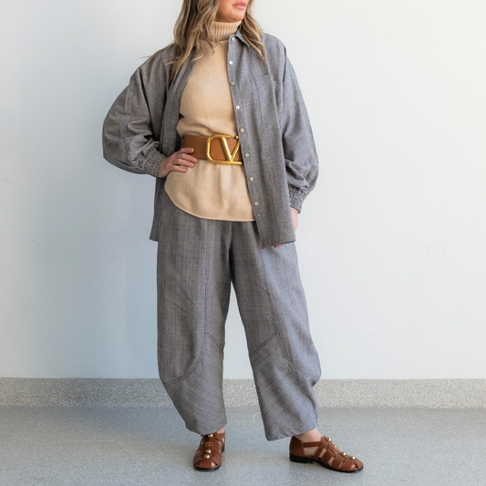 Paris Check Barrel Pant