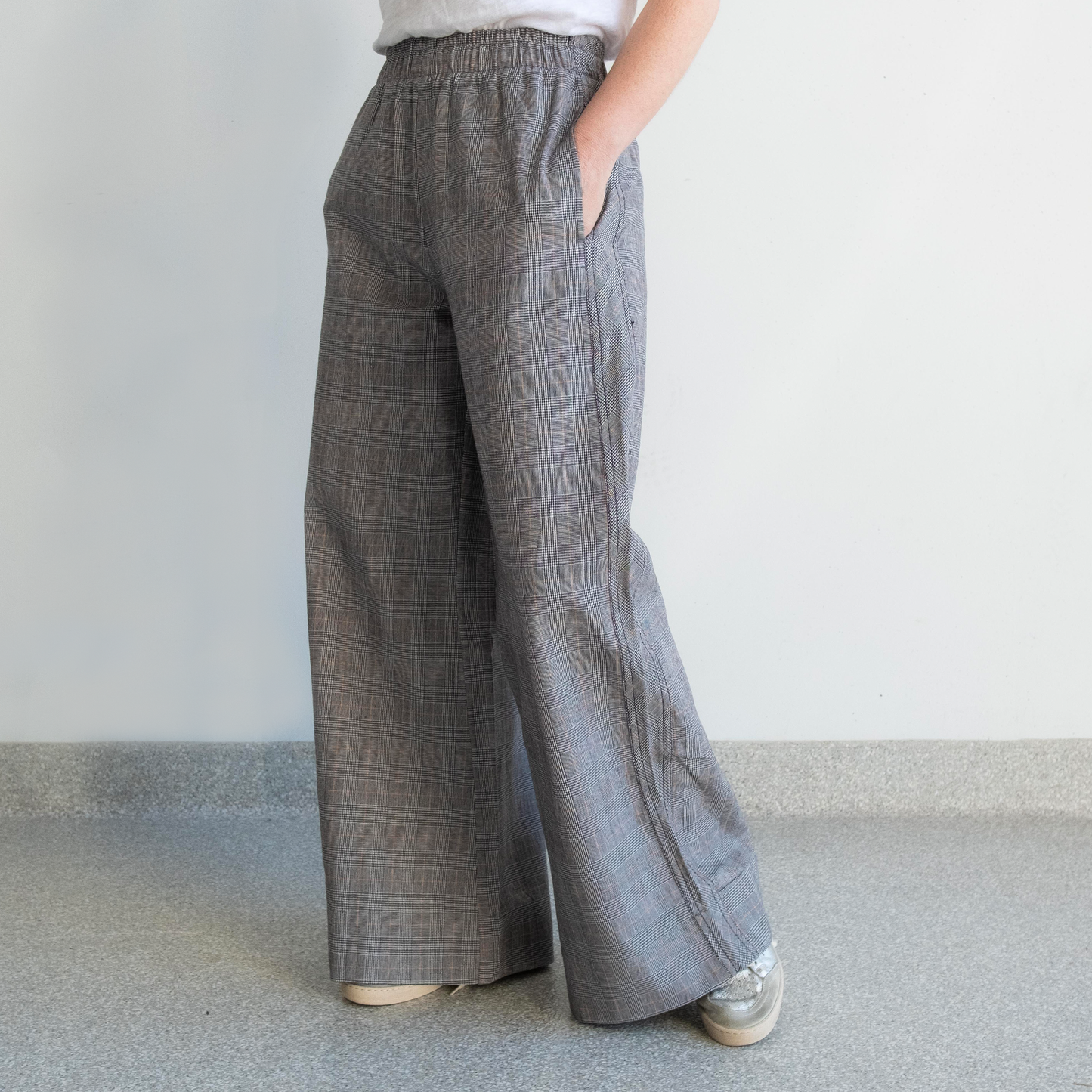 Paris Check Wide Leg Pant