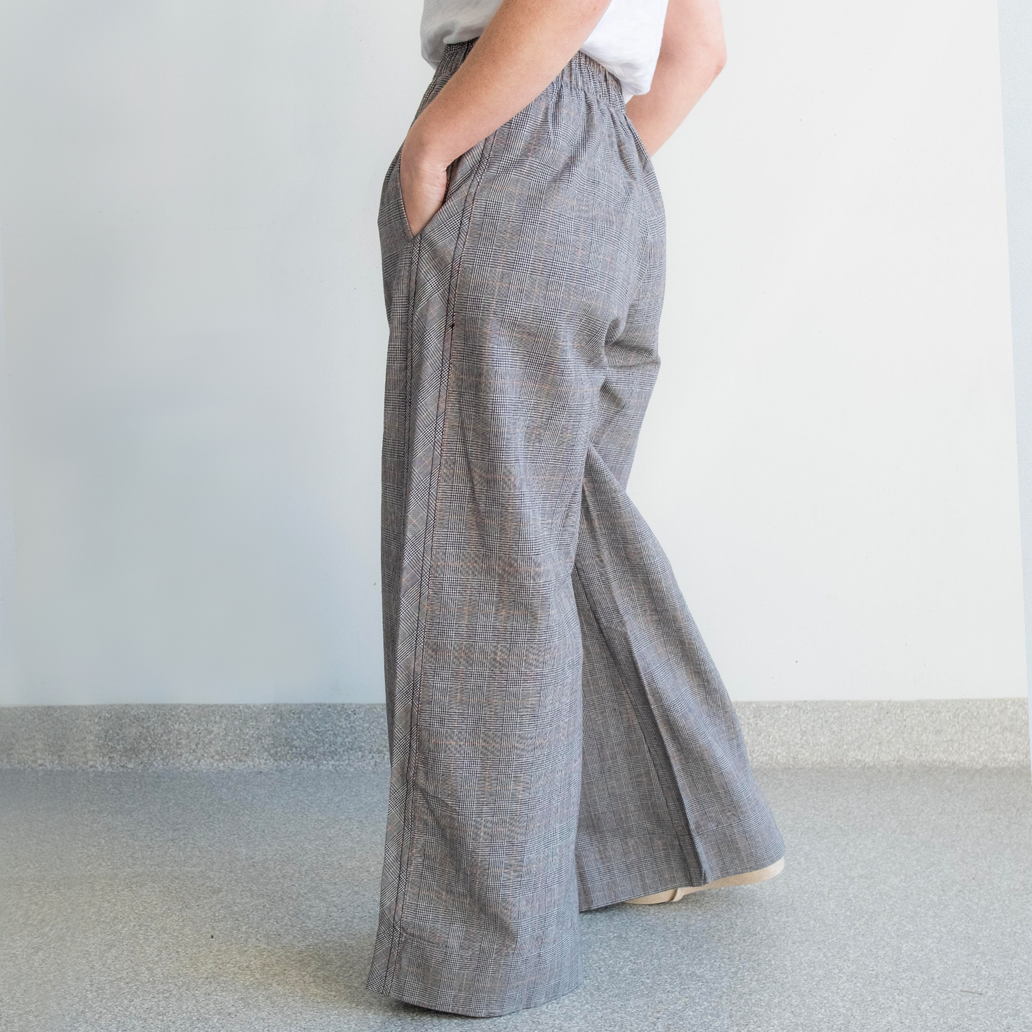 Paris Check Wide Leg Pant