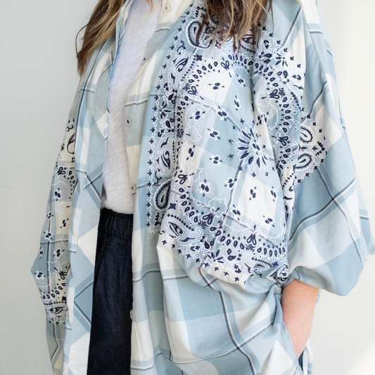 Santa Monica Blue Butterfly Shirt