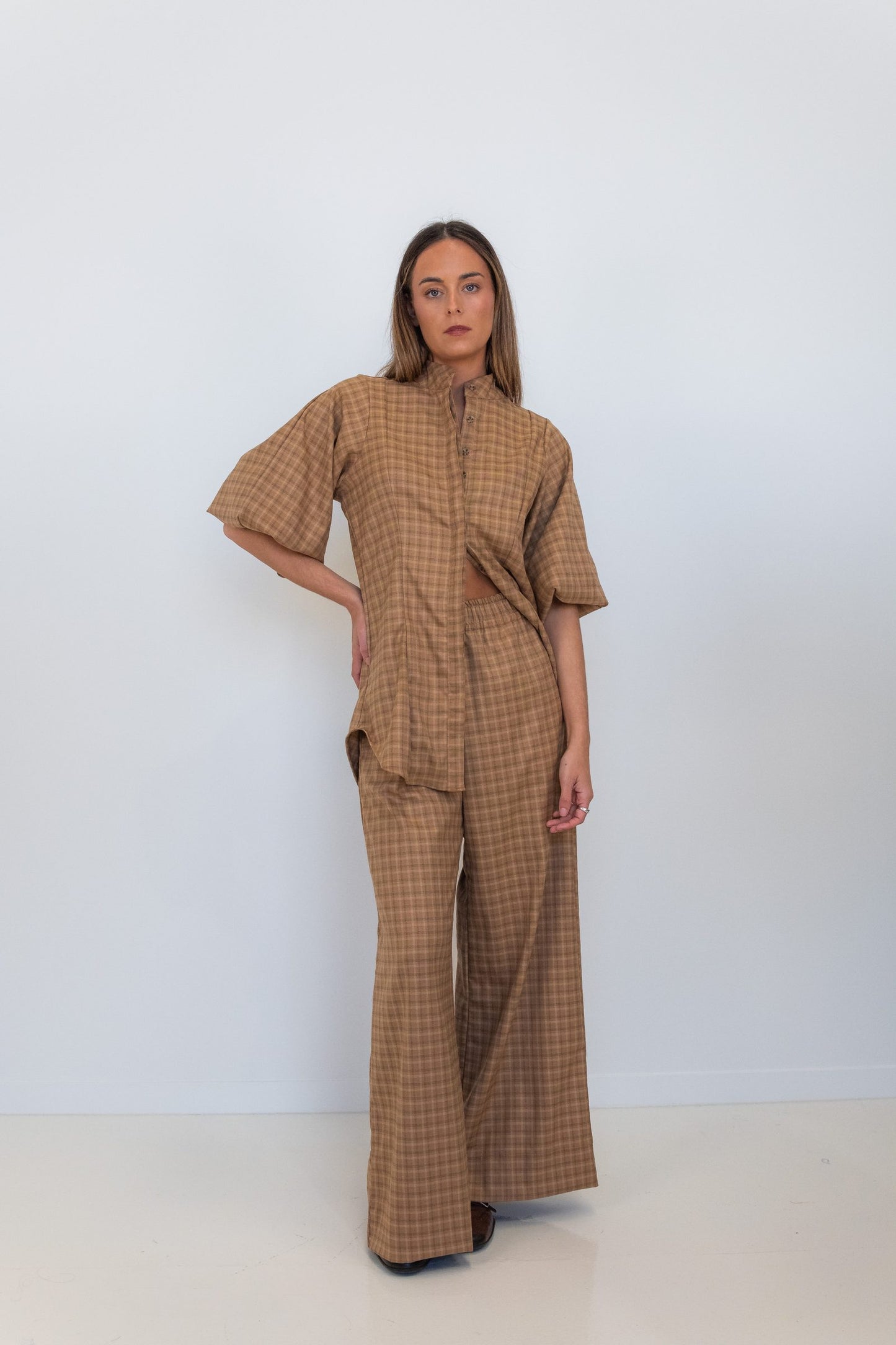 Cappuccino Check Lux Pant