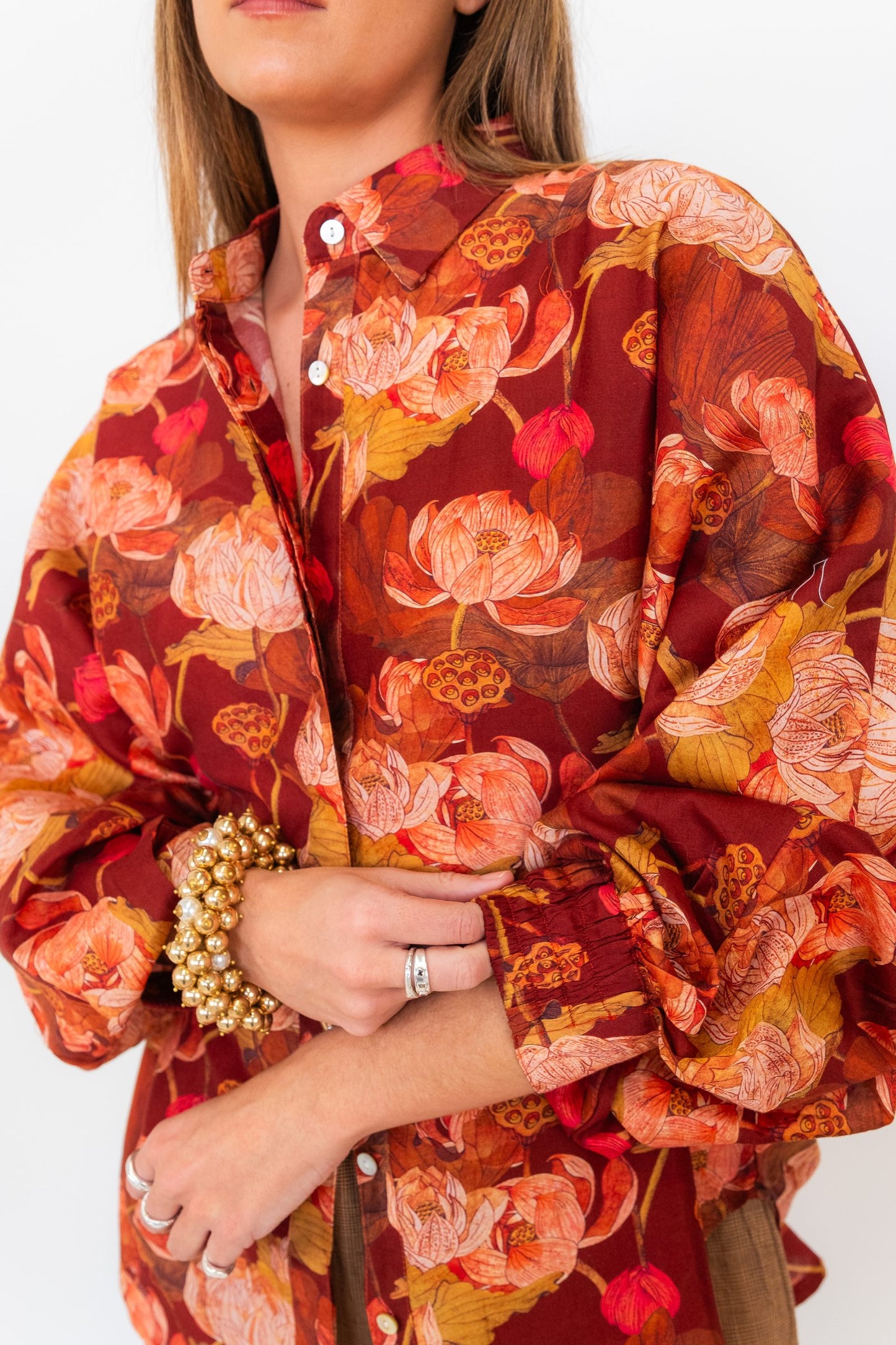 Butterfly Sleeve Shirt - Floral 02