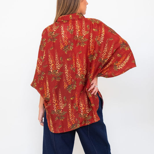 Butterfly Sleeve Shirt - Floral 05