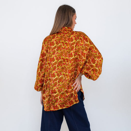 Butterfly Sleeve Shirt - Passion Flower