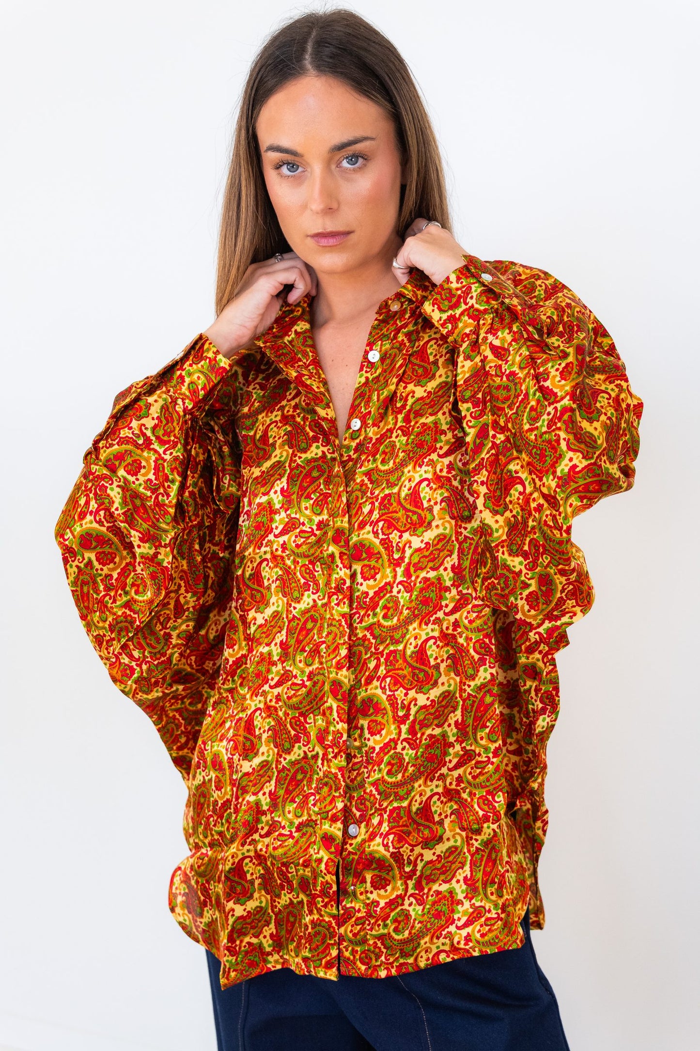 Butterfly Sleeve Shirt - passion flower