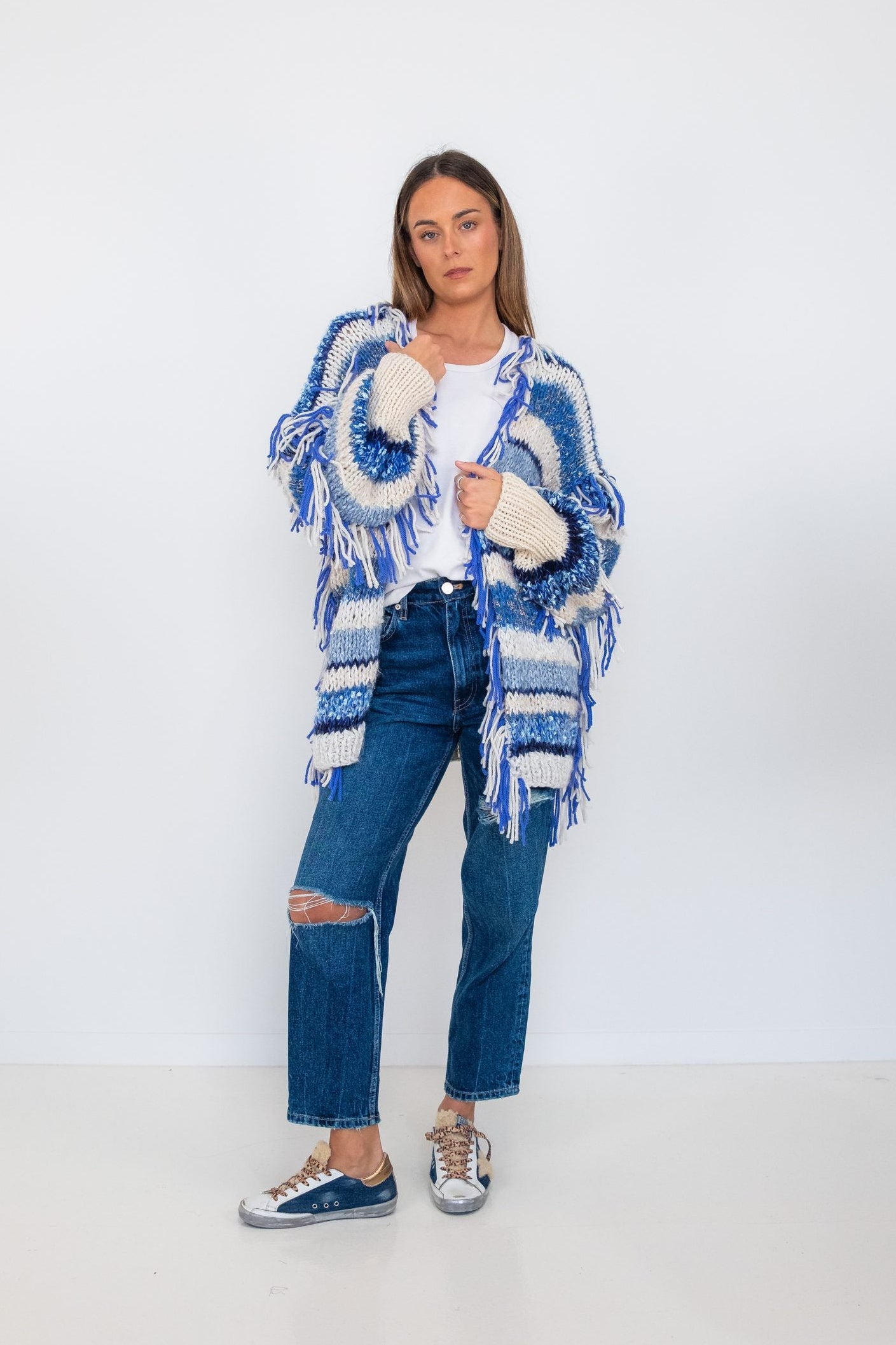 Nadia Dafri Fringe Longer cardigan