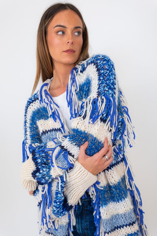 Nadia Dafri Fringe Longer cardigan