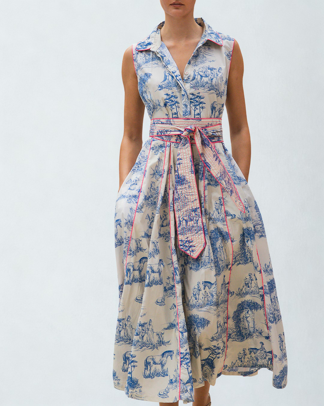 Blu Joie de vivre long panel dress – itsafad