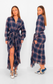 Bowral Check Sarong Shawl Dress