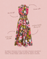 Ophelia Chartreuse Florals Sleeveless Long belted Panel dress