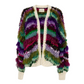 Multicolored knitted cardigan on a white background