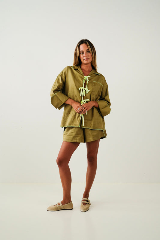 Olive Zagreb Neon Ties Shirt