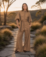 Cappuccino Check Lux Balloon Sleeve Belted Shirt