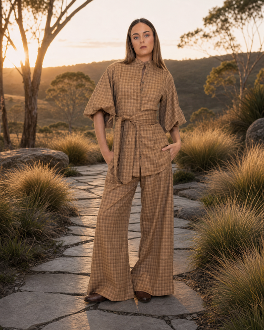 Cappuccino Check Lux Pant