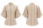Tokyo Woven Ballon Sleeve Top - belted