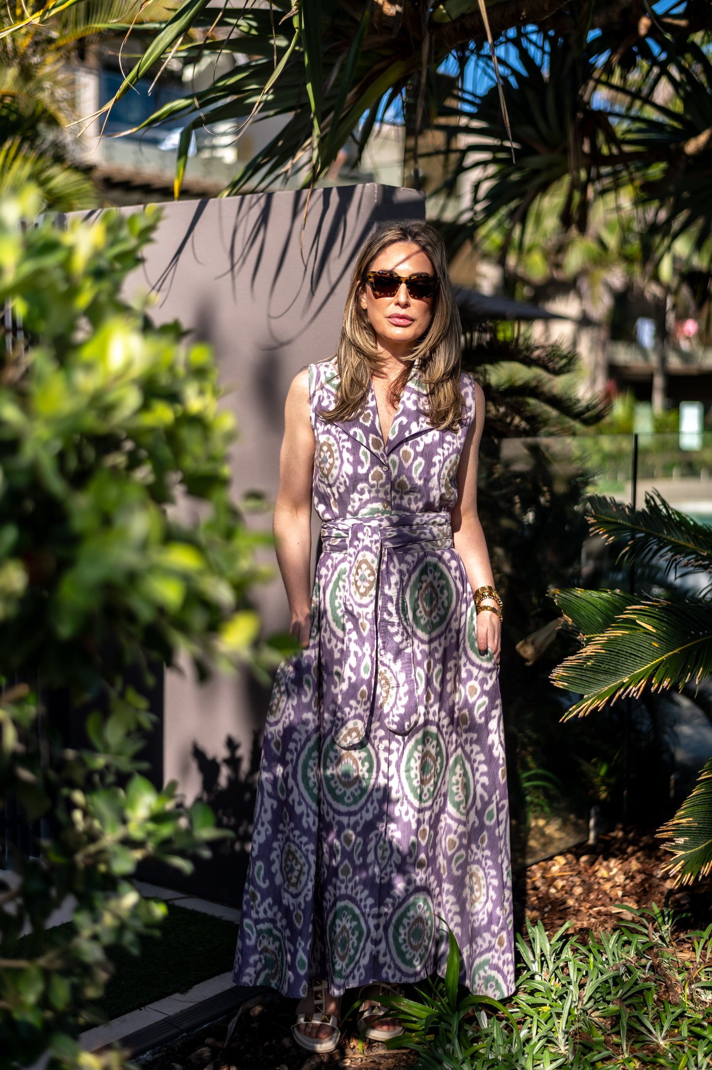 Uzby Ikat Collar Dress