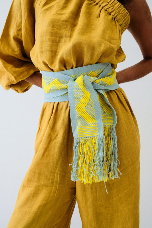Oaxaca belt Aqua yellow