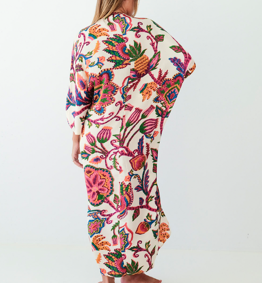 Banana Rama Cream Kaftan Dress