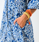 Batik Balloon Sleeve Short Panel Dress