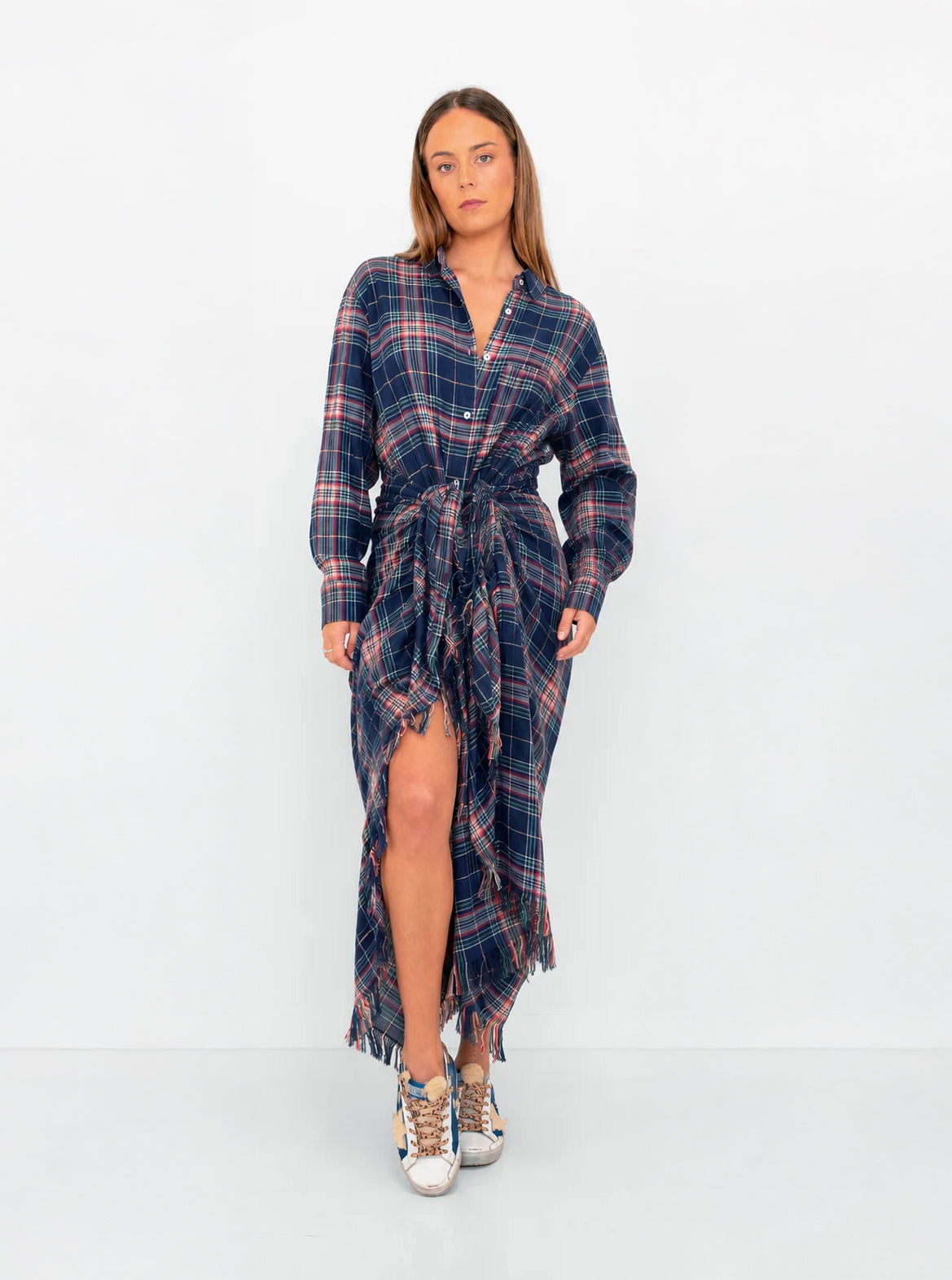 Bowral Check Sarong Shawl Dress — IT'S A FAD. Dress from Noosa, Australia