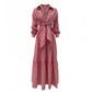 Cherry Check Tiered Cotton Maxi Skirt