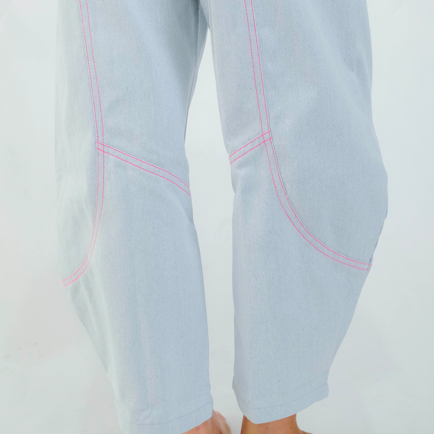 Light Denim Wash Barrel Pant