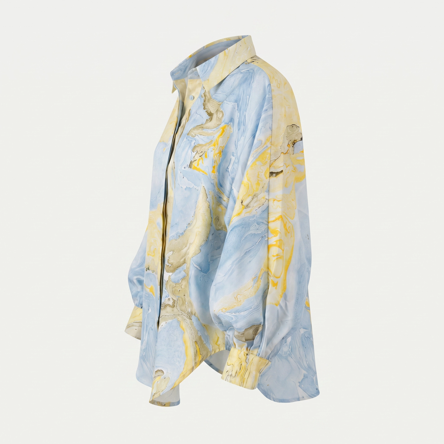 Marbled Butterfly Shirt Baby Blue & Yellow