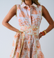 Orange Toile Chinoiserie Sleeveless Panel Dress