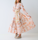 Orange Toile Chinoiserie Long Sleeve Panel Dress
