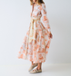 Orange Toile Chinoiserie Long Sleeve Panel Dress