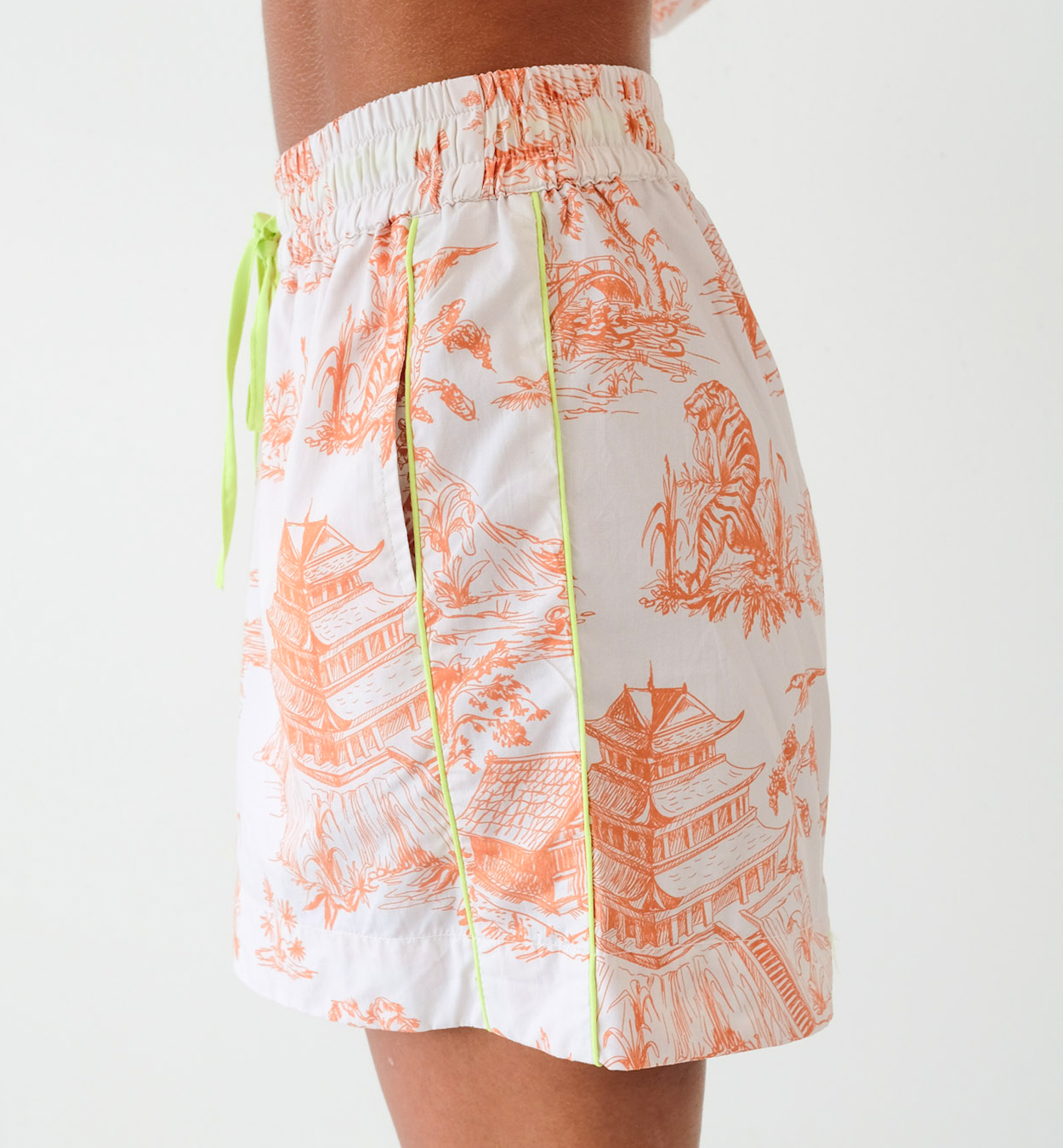 Orange Toile Chinoiserie Short